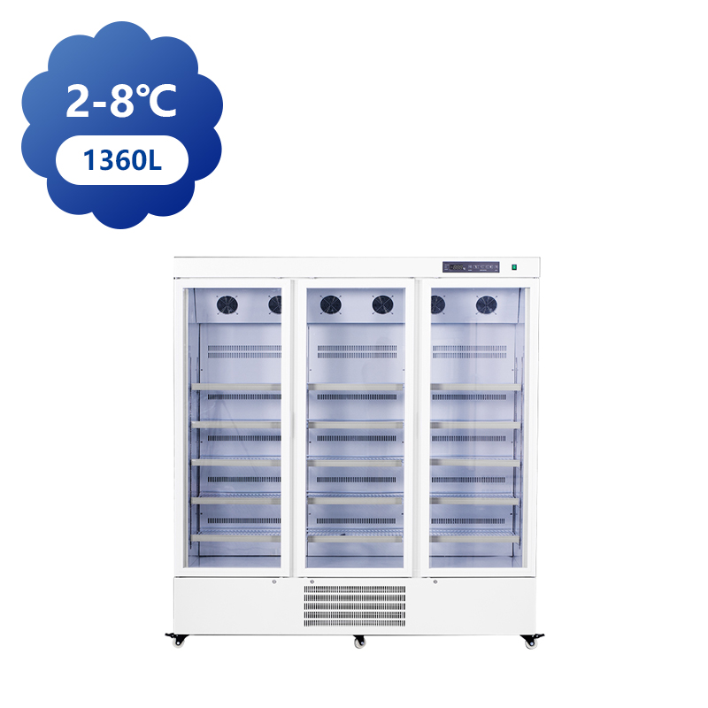 Big Vaccine Refrigerator 1360L Three Visible Doors Pharmacy Fridge
